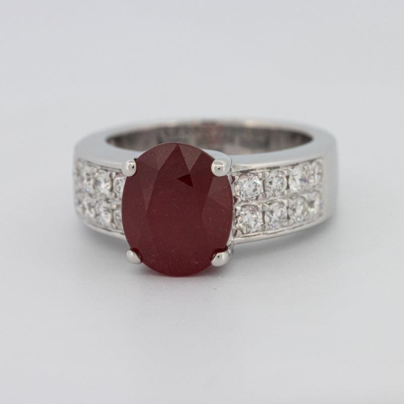 4.70 CT Oval Red Ruby Ring - ZIZOV DIAMONDS