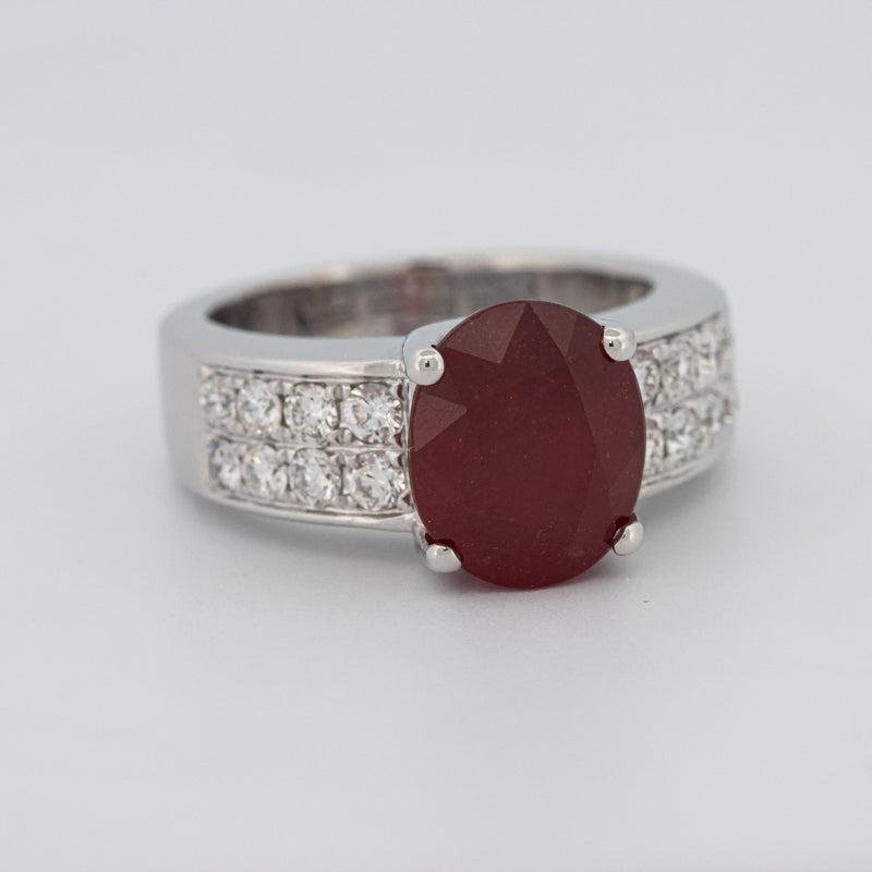 4.70 CT Oval Red Ruby Ring - ZIZOV DIAMONDS