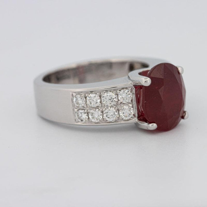 4.70 CT Oval Red Ruby Ring - ZIZOV DIAMONDS