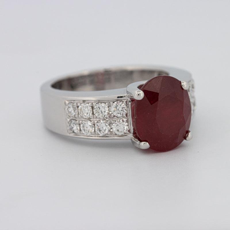4.70 CT Oval Red Ruby Ring - ZIZOV DIAMONDS