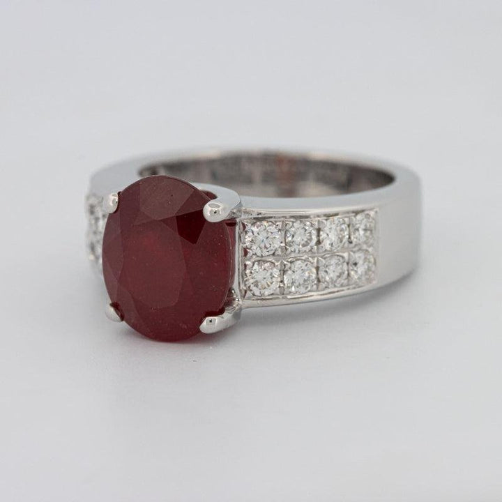 4.70 CT Oval Red Ruby Ring - ZIZOV DIAMONDS