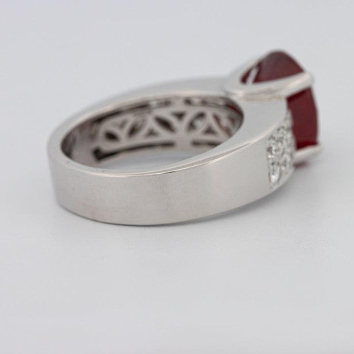 4.70 CT Oval Red Ruby Ring - ZIZOV DIAMONDS
