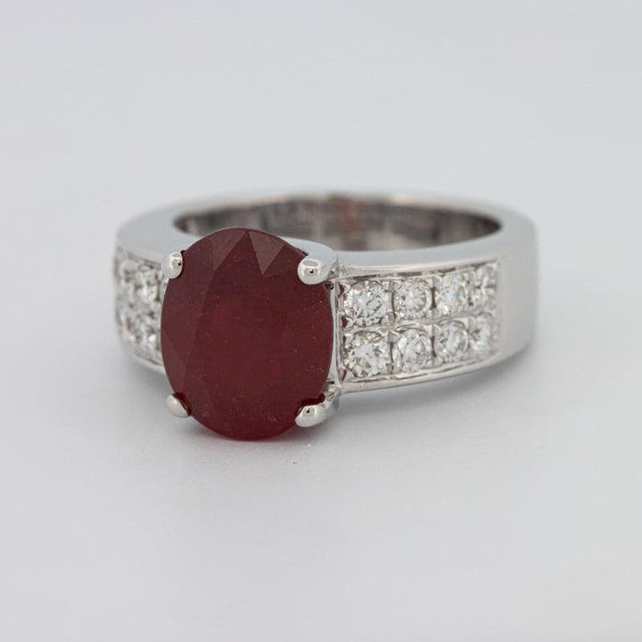 4.70 CT Oval Red Ruby Ring - ZIZOV DIAMONDS
