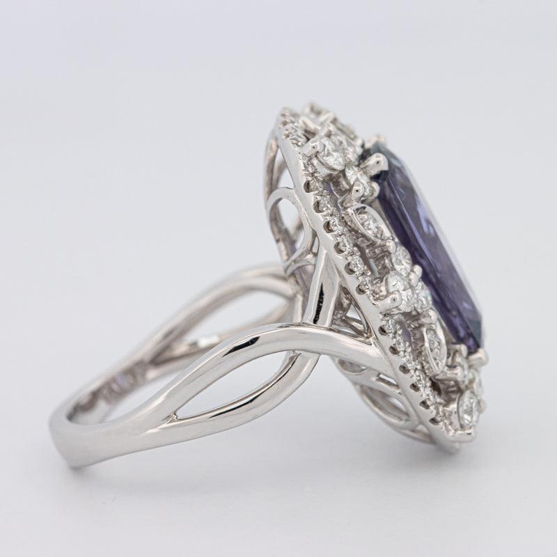 4.80 CT Oval Tanzanite Halo Solitaire - ZIZOV DIAMONDS