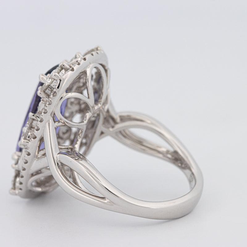 4.80 CT Oval Tanzanite Halo Solitaire - ZIZOV DIAMONDS