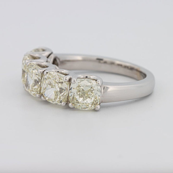 5 Half Fancy Light Yellow Cushion Eternity Ring - ZIZOV DIAMONDS