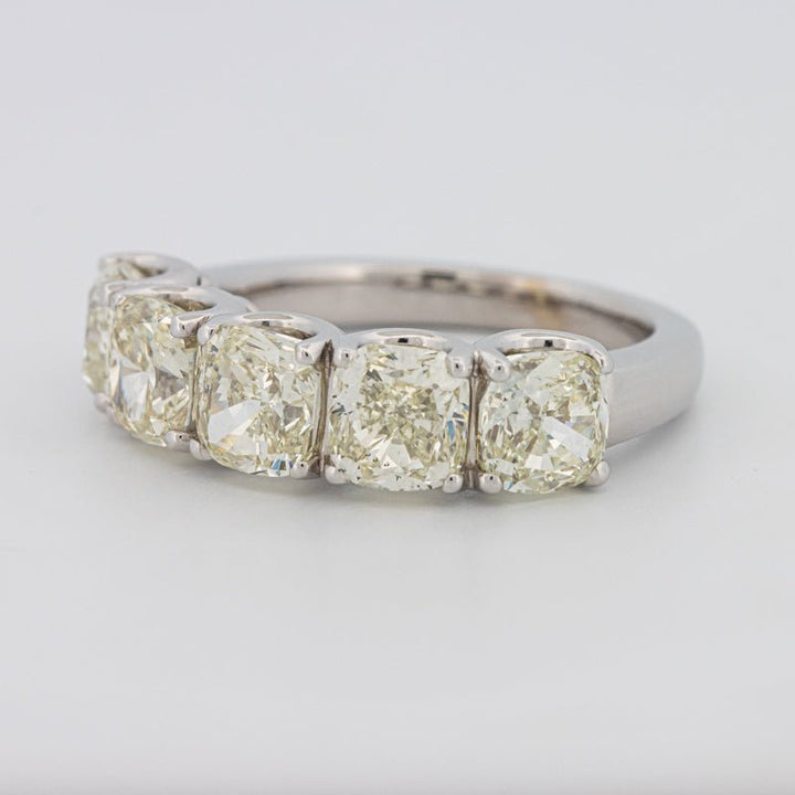 5 Half Fancy Light Yellow Cushion Eternity Ring - ZIZOV DIAMONDS