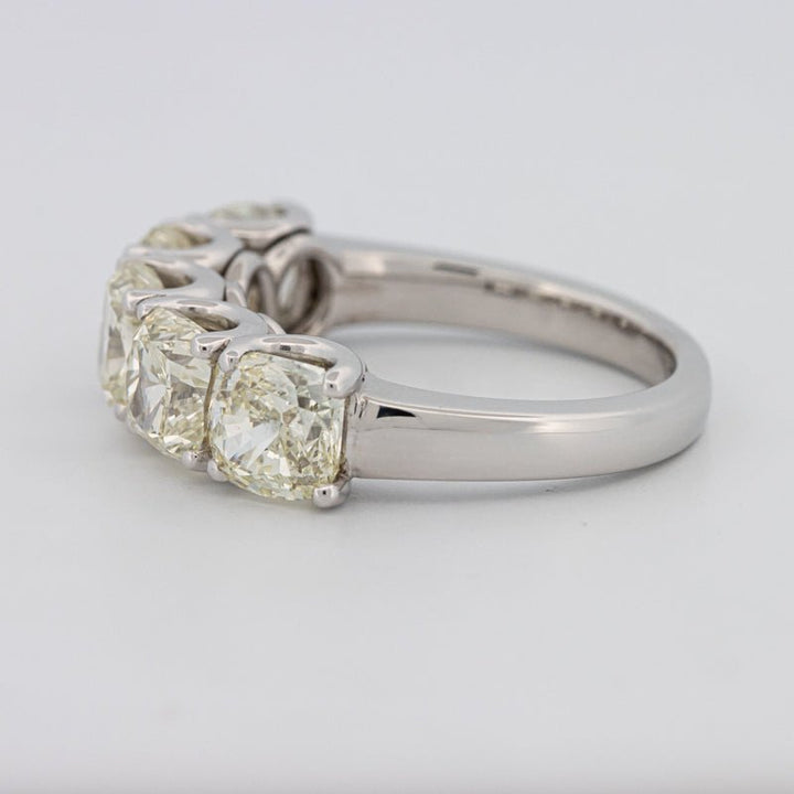 5 Half Fancy Light Yellow Cushion Eternity Ring - ZIZOV DIAMONDS