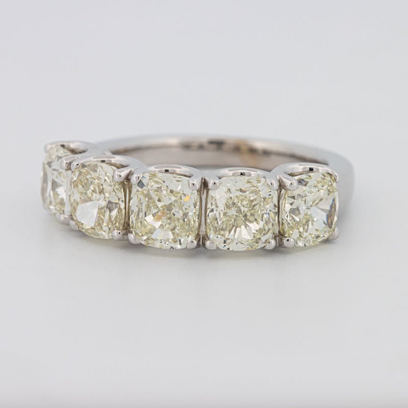 5 Half Fancy Light Yellow Cushion Eternity Ring - ZIZOV DIAMONDS