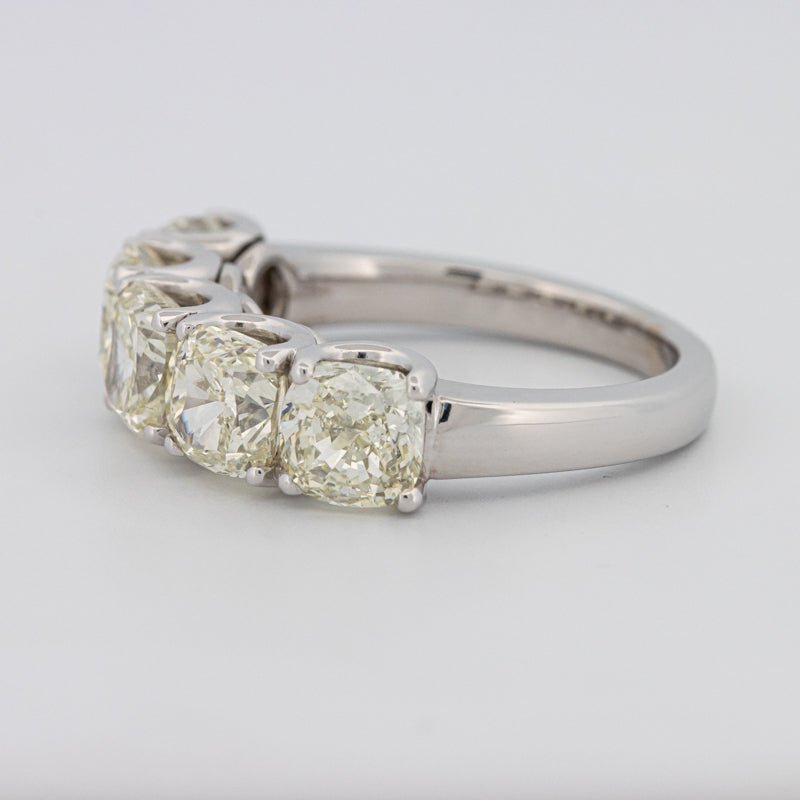 5 Half Fancy Light Yellow Cushion Eternity Ring - ZIZOV DIAMONDS