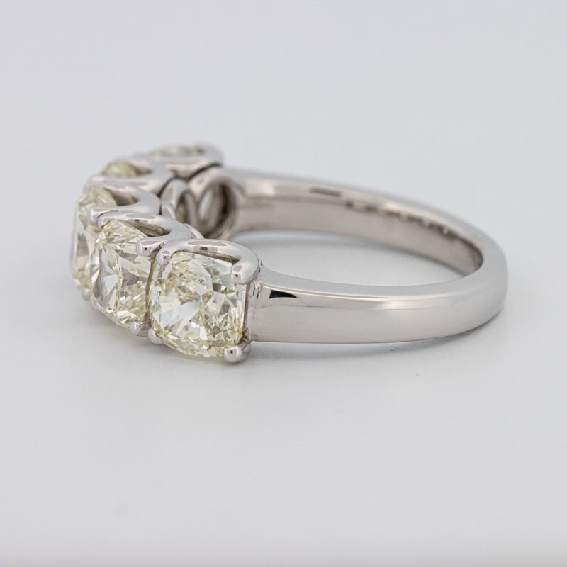 5 Half Fancy Light Yellow Cushion Eternity Ring - ZIZOV DIAMONDS