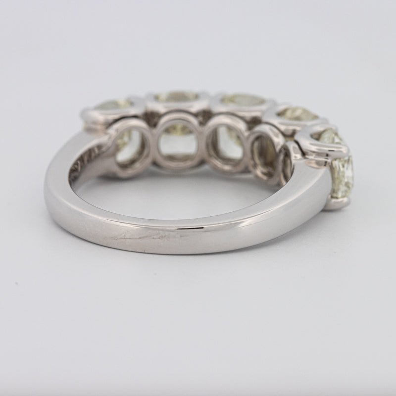 5 Half Fancy Light Yellow Cushion Eternity Ring - ZIZOV DIAMONDS