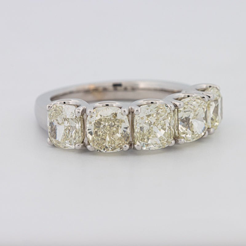 5 Half Fancy Light Yellow Cushion Eternity Ring - ZIZOV DIAMONDS