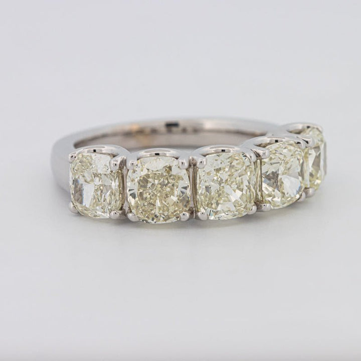 5 Half Fancy Light Yellow Cushion Eternity Ring - ZIZOV DIAMONDS