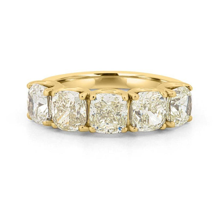 5 Half Fancy Light Yellow Cushion Eternity Ring - ZIZOV DIAMONDS