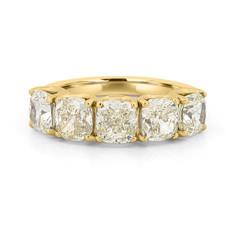 5 Half Fancy Light Yellow Cushion Eternity Ring - ZIZOV DIAMONDS