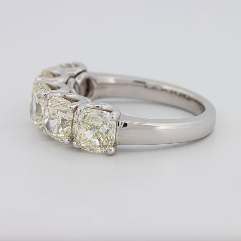 5 Half Fancy Light Yellow Cushion Eternity Ring - ZIZOV DIAMONDS