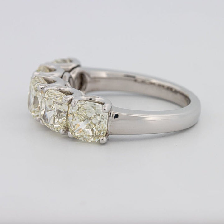 5 Half Fancy Light Yellow Cushion Eternity Ring - ZIZOV DIAMONDS