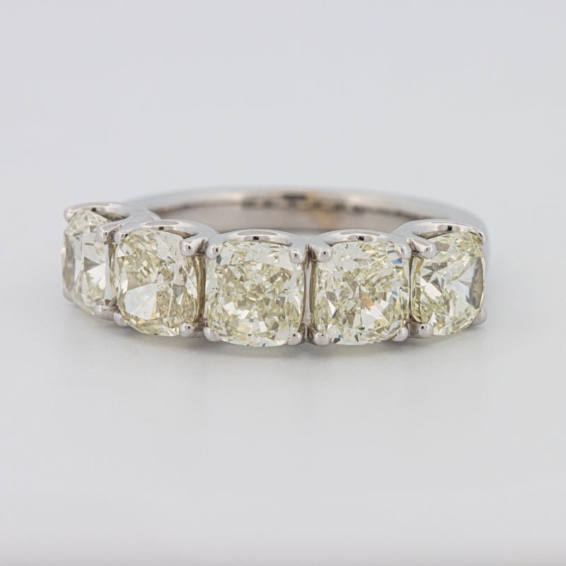 5 Half Fancy Light Yellow Cushion Eternity Ring - ZIZOV DIAMONDS