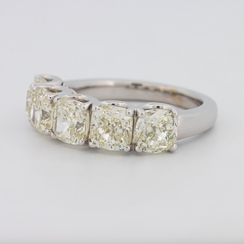 5 Half Fancy Light Yellow Cushion Eternity Ring - ZIZOV DIAMONDS
