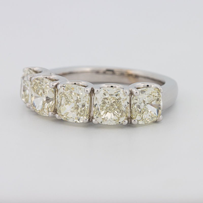 5 Half Fancy Light Yellow Cushion Eternity Ring - ZIZOV DIAMONDS