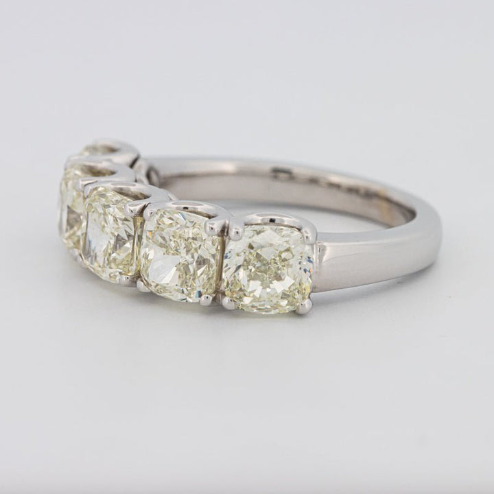 5 Half Fancy Light Yellow Cushion Eternity Ring - ZIZOV DIAMONDS