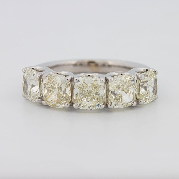 5 Half Fancy Light Yellow Cushion Eternity Ring - ZIZOV DIAMONDS