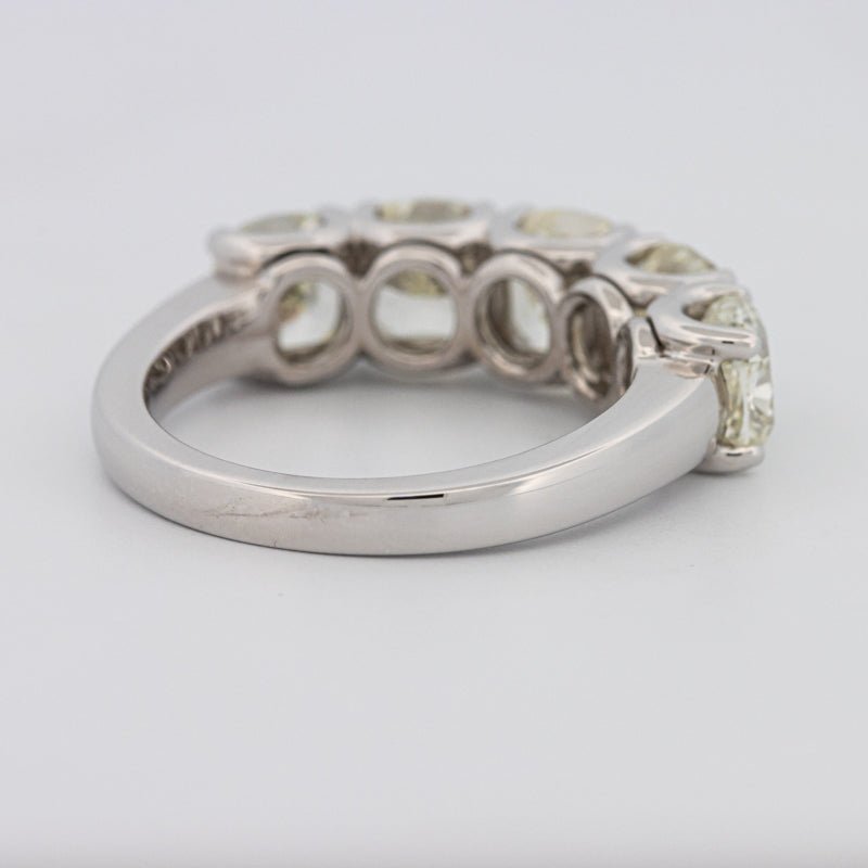 5 Half Fancy Light Yellow Cushion Eternity Ring - ZIZOV DIAMONDS