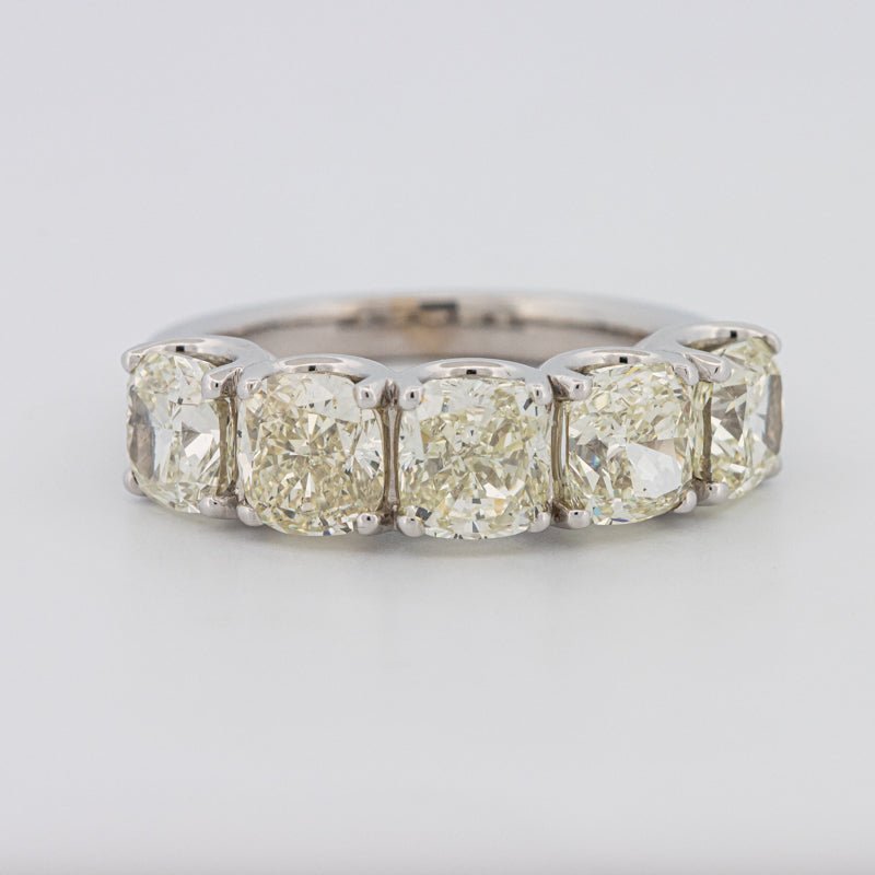 5 Half Fancy Light Yellow Cushion Eternity Ring - ZIZOV DIAMONDS