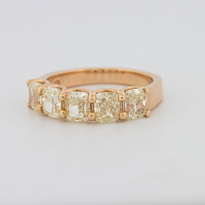 5 Half Fancy Yellow Cushion Eternity Ring - ZIZOV DIAMONDS