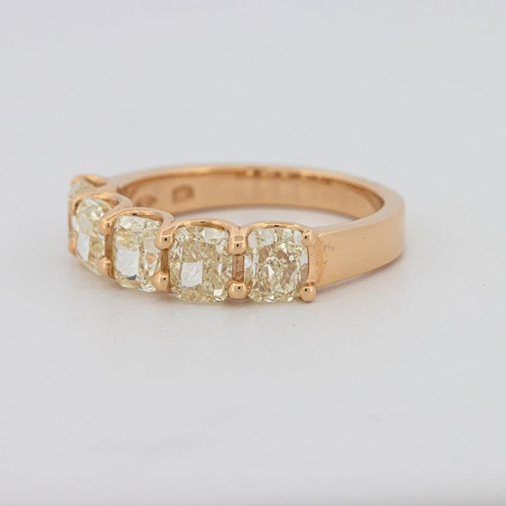 5 Half Fancy Yellow Cushion Eternity Ring - ZIZOV DIAMONDS