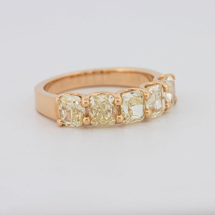 5 Half Fancy Yellow Cushion Eternity Ring - ZIZOV DIAMONDS