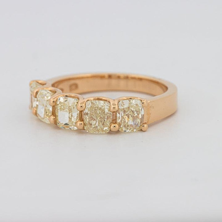 5 Half Fancy Yellow Cushion Eternity Ring - ZIZOV DIAMONDS