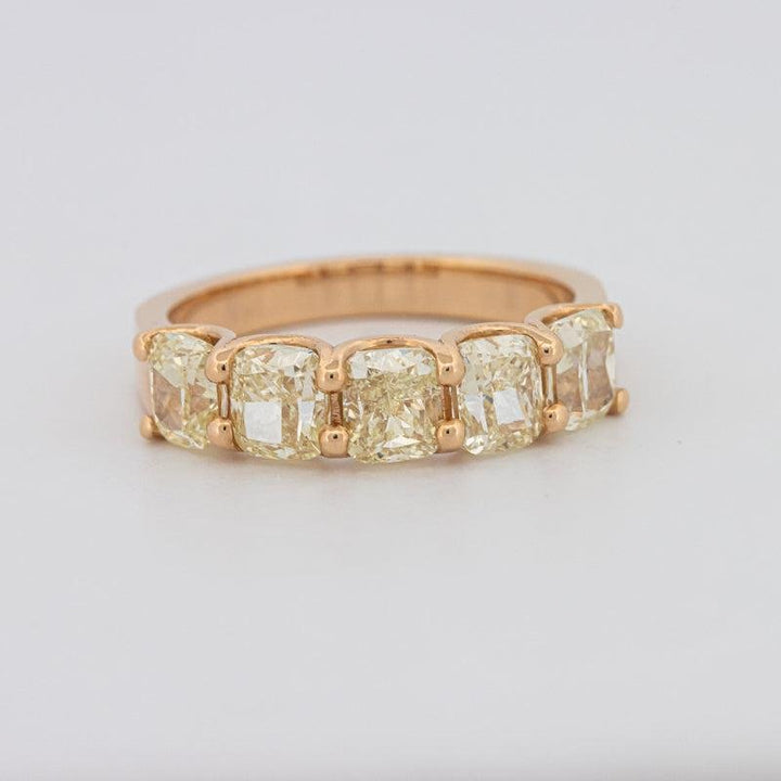 5 Half Fancy Yellow Cushion Eternity Ring - ZIZOV DIAMONDS