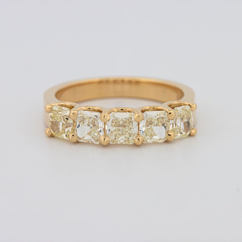 Inel Eternitate cu 5 Diamante Half Fancy Yellow Square Radiant