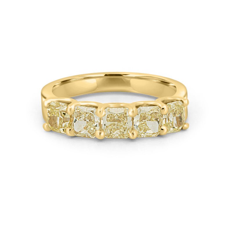 5 Half Fancy Yellow Square Radiant Eternity Ring - ZIZOV DIAMONDS