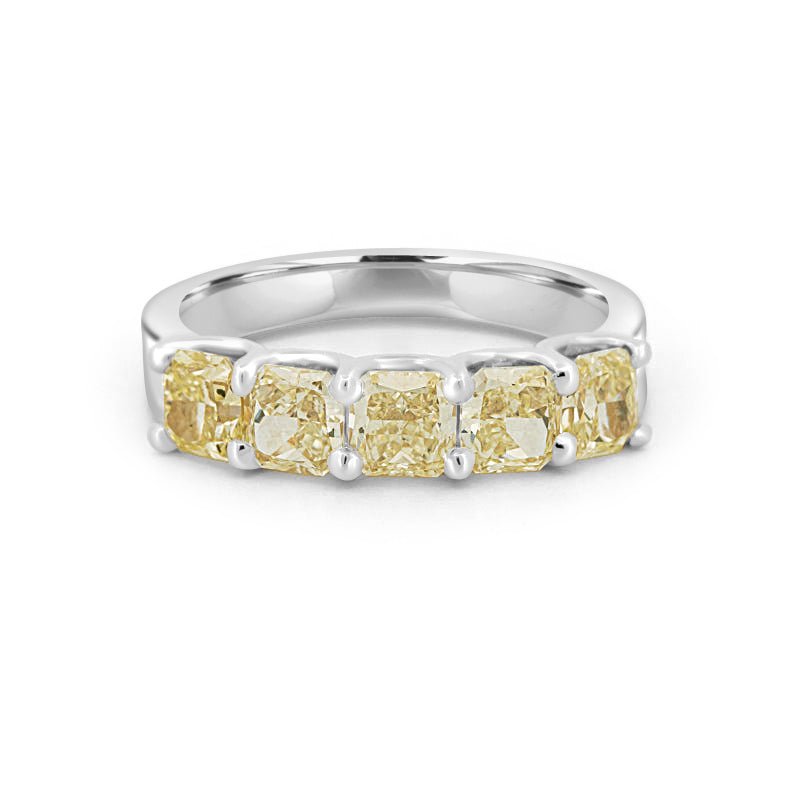 5 Half Fancy Yellow Square Radiant Eternity Ring - ZIZOV DIAMONDS