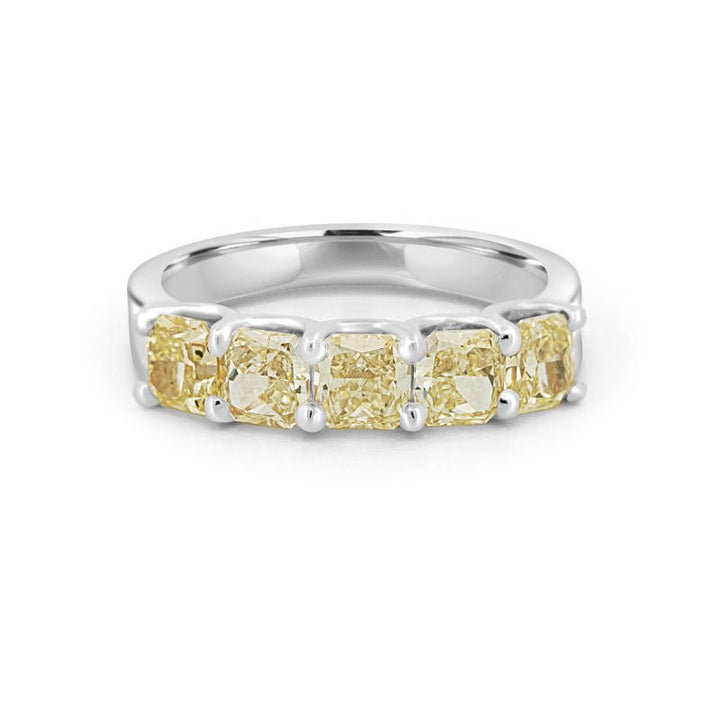 5 Half Fancy Yellow Square Radiant Eternity Ring - ZIZOV DIAMONDS