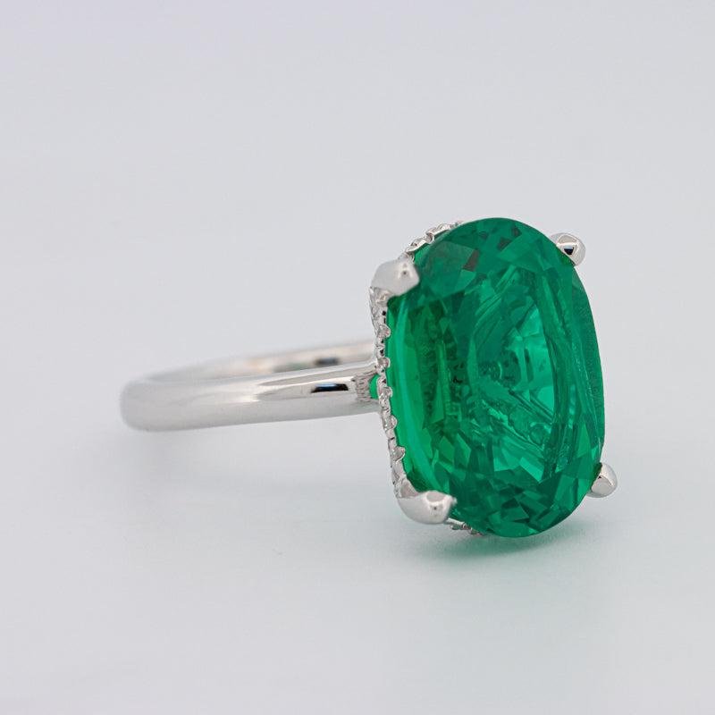 5.60 CT Oval Green Emerald Ring - ZIZOV DIAMONDS