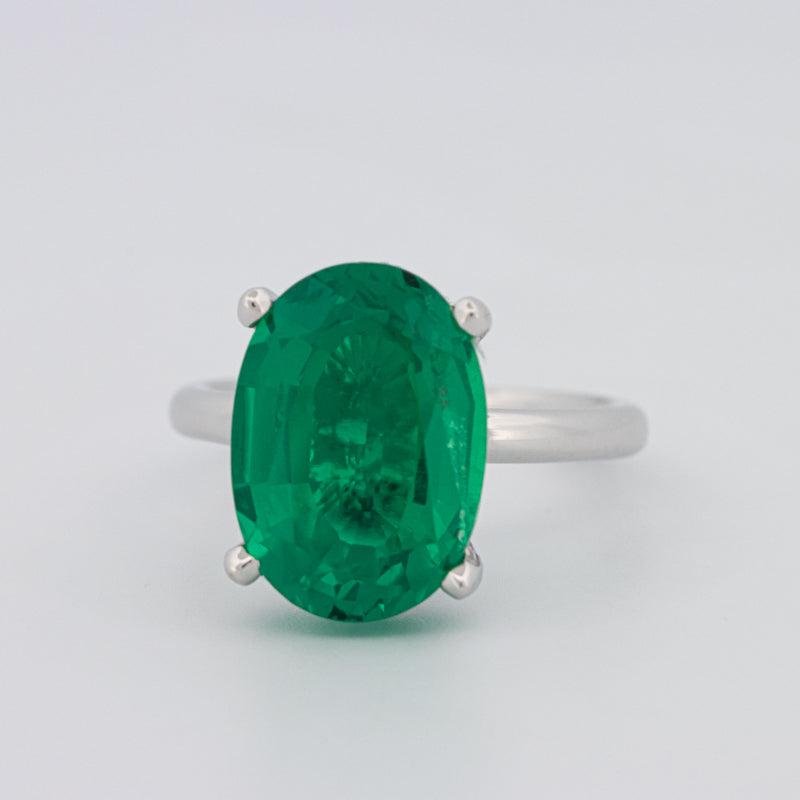 5.60 CT Oval Green Emerald Ring - ZIZOV DIAMONDS