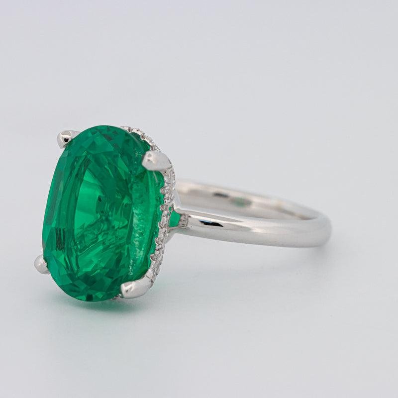 5.60 CT Oval Green Emerald Ring - ZIZOV DIAMONDS