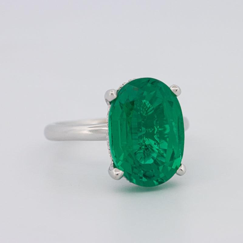 5.60 CT Oval Green Emerald Ring - ZIZOV DIAMONDS