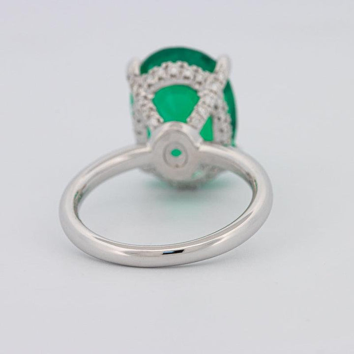 5.60 CT Oval Green Emerald Ring - ZIZOV DIAMONDS