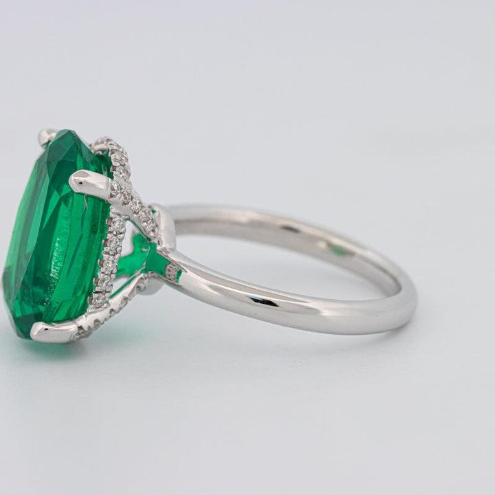 5.60 CT Oval Green Emerald Ring - ZIZOV DIAMONDS