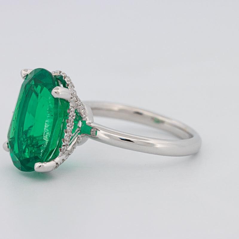 5.60 CT Oval Green Emerald Ring - ZIZOV DIAMONDS