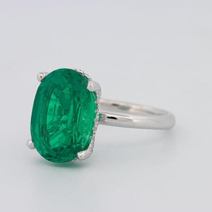 5.60 CT Oval Green Emerald Ring - ZIZOV DIAMONDS