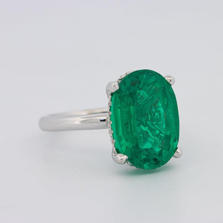 5.60 CT Oval Green Emerald Ring - ZIZOV DIAMONDS
