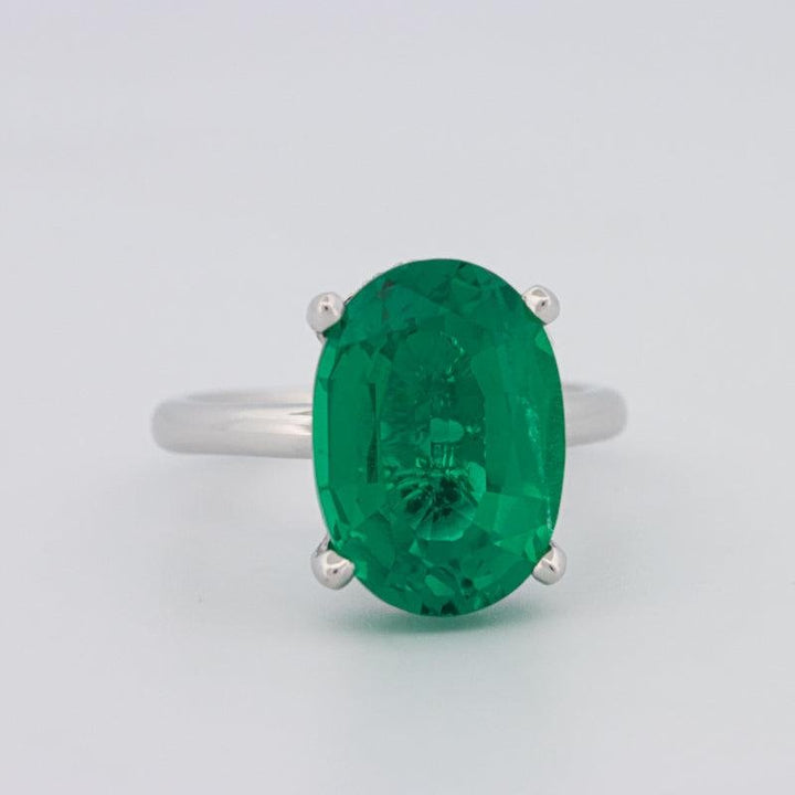 5.60 CT Oval Green Emerald Ring - ZIZOV DIAMONDS