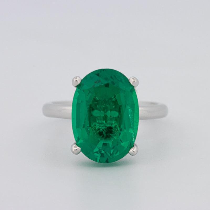 5.60 CT Oval Green Emerald Ring - ZIZOV DIAMONDS