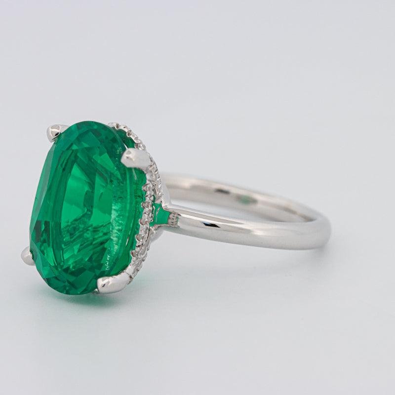 5.60 CT Oval Green Emerald Ring - ZIZOV DIAMONDS